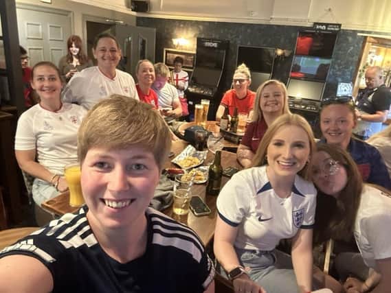 Sarah Murphy shared this photo of Worthing Town's ladies team watching England at the Mulberry Pub