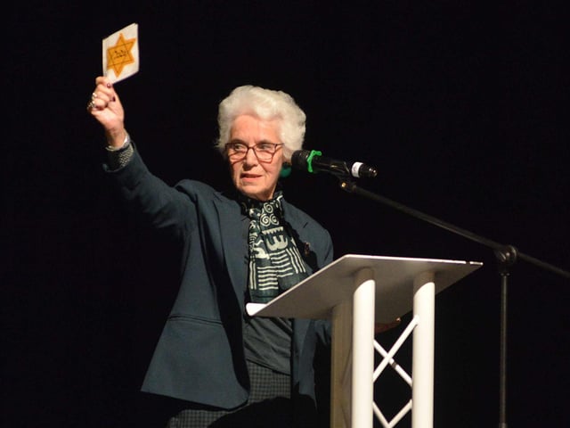 "Bridging Generations" Holocaust Memorial Day service at the White Rock Theatre in Hastings on January 24. Eva Clarke BEM.
