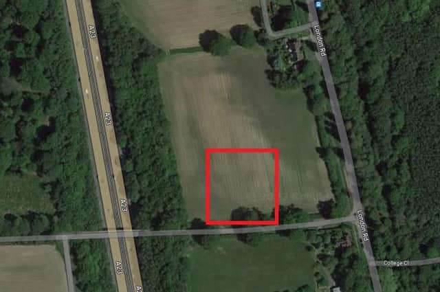 The rough location of Rooddog's proposed facility on land to the west of London Road in Hanscross. Photo: Google Maps