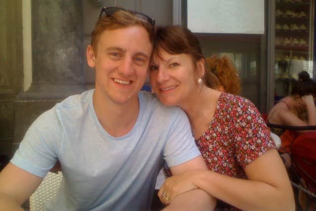 Ann Feloy with her son Olly Hare, who took his own life in February 2017 – two days before his 23rd birthday. Picture: Olly's Future