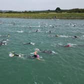 Swimmers taking part in the race