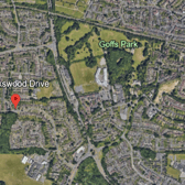 AA Traffic News reported, at 8.50am, that Buckswood Drive was partially blocked, with slow traffic ‘both ways between Gossops Drive and Dower Walk’. Photo: Google Earth
