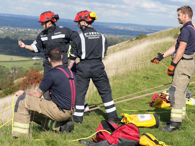 The rescue at Devil's Dyke. Photo: Eddie Mitchell