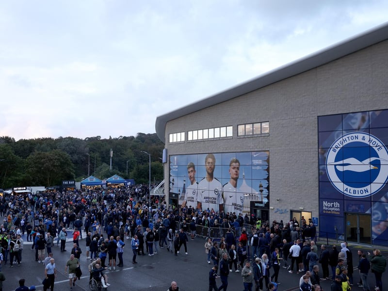 General view outside the stadium prior to the UEFA Europa League 2023/24 group stage match between Brighton & Hove Albion and AEK Athens FC at American Express Community Stadium on September 21, 2023 in Brighton, England. (Photo by Alex Pantling/Getty Images)