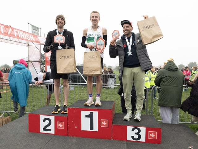 Medals, top 3s, sponsors and a variety from the course of this year's Eastbourne Half Marathon