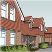 More than 50 people have objected to plans to build four pairs of detached houses in Morton Road, East Grinstead. Image: Horace Architects LLP