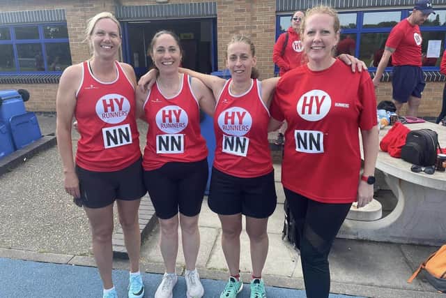 HY Runners 4x400m relay team, Deb Read, Hayley Foster, Becky Mabon and Laura Dearsley