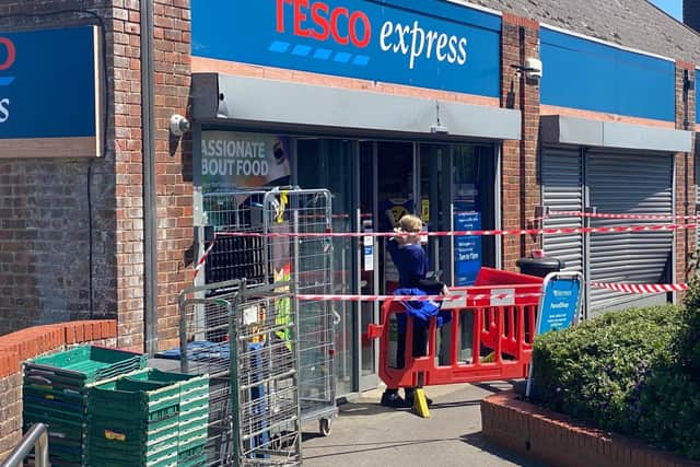 Sussex Police said multiple units were deployed to the Tesco Express store in Finisterre Way, Littlehampton. Photo: Eddie Mitchell