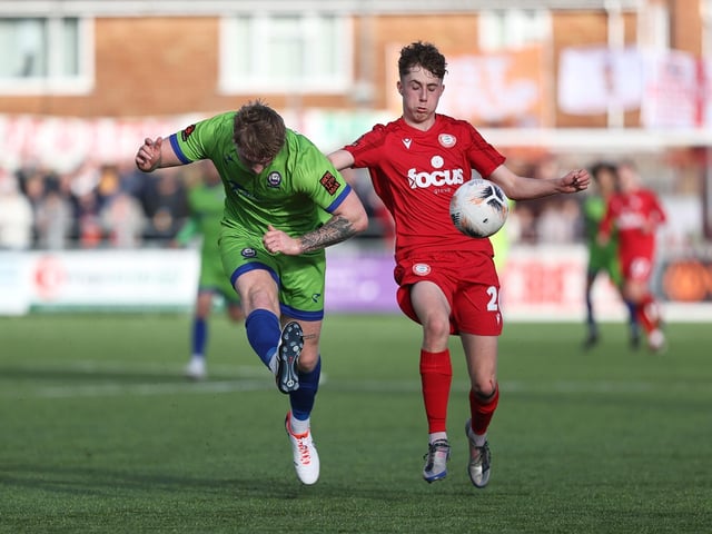 Action from Worthing v Braintree in National League South