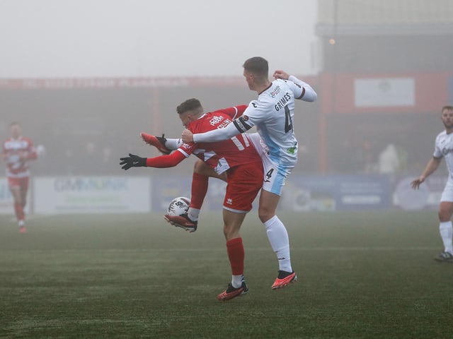 Eastbourne Borough take on Taunton Town in the fog - before the match was abandoned