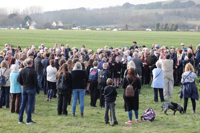 Protest at Chatsmore Farm in the spring (Photo by Eddie Mitchell)
