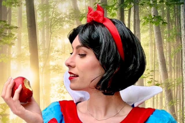 Lea dressed as a character.