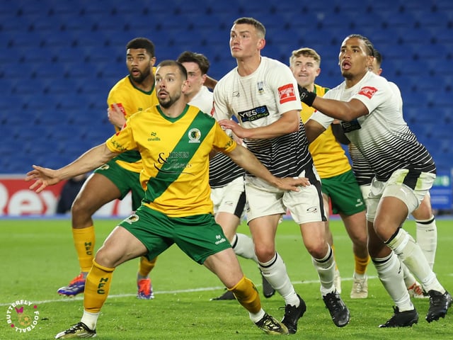 James Hammond’s majestic 95th minute free-kick clinched Horsham FC’s first league and Sussex Transport Senior Cup double in the club’s history.