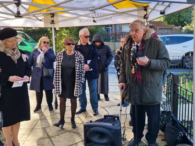 Dignitaries, school pupils and religious representatives commemorated National Holocaust Memorial Day at the War Memorial in Muster Green on Friday, January 26