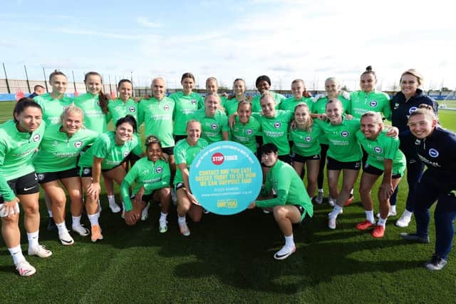 Brighton &amp; Hove Albion's women's team supporting One You East Sussex's Stoptober campaign