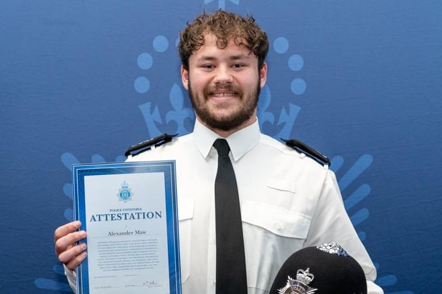 New Sussex Police recruit Alex Maw