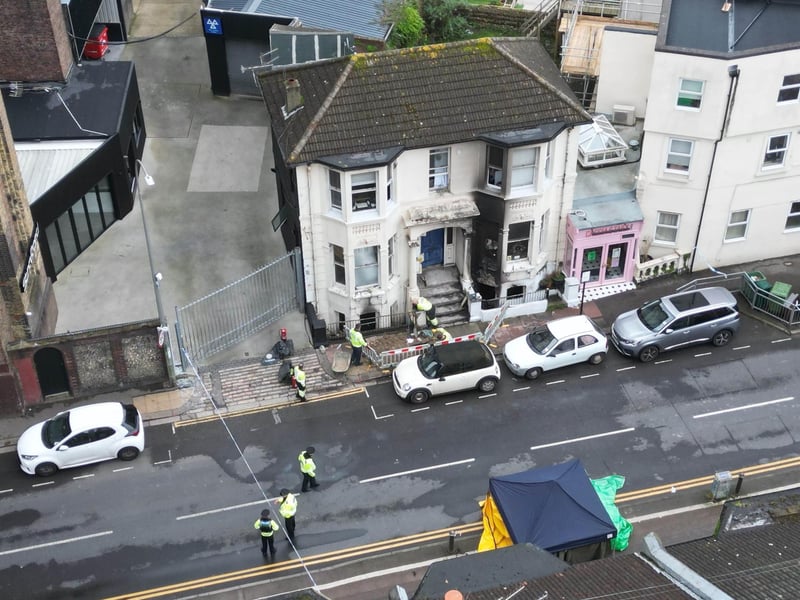 Police officers, the fire service and a forensic blackout tent were spotted at incident in Brighton on Sunday, March 10