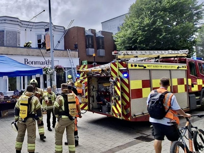 Firefighters in Bognor Regis town centre. Picture: Eddie Mitchell