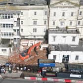 Demolition work is continuing at the Royal Sussex County Hospital in Brighton to make way for a new Sussex Cancer Centre.