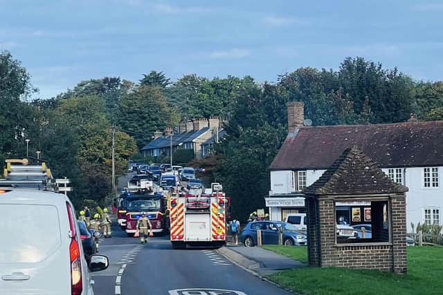 A272 high street road closed due to fire service incident