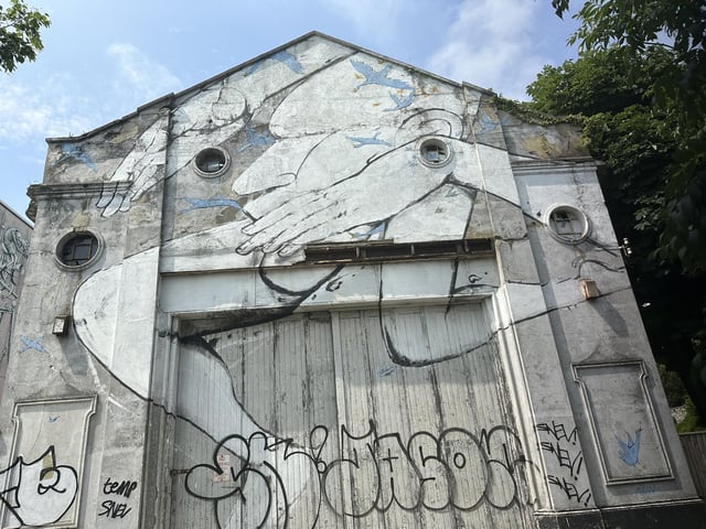 This huge mural, near Metro House, was completed by Italian street artist Run, who also completed several other murals throughout the city.