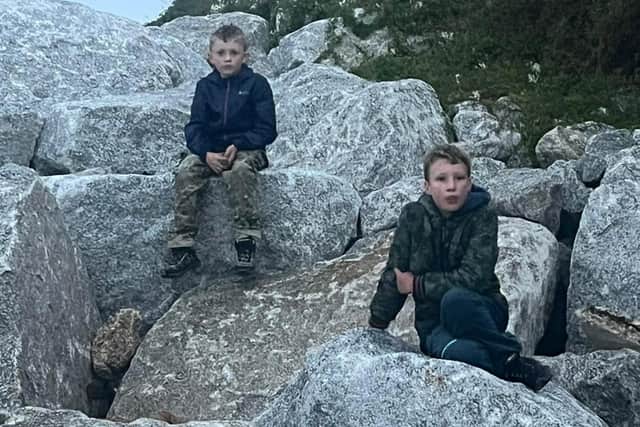 Oakley Connor (left) and Sammy Langley from Burgess Hill on their wilderness challenge