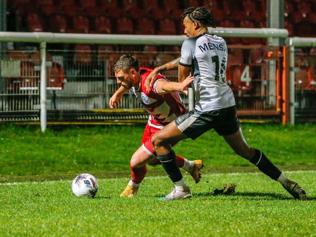 Action from Eastbourne Borough's 1-1 draw at Dover