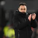 Brighton's Roberto De Zerbi is reportedly not the preferred option for the soon-to-be vacant Liverpool manager position. Photo: Shaun Botterill / Getty Images