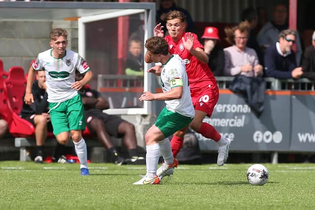Worthing and Bognor in action at Woodside Road | Picture: Mike Gunn