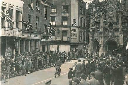 Crowds on East Street and The Cross and on VE Day, 1945. Picture: The Novium Museum