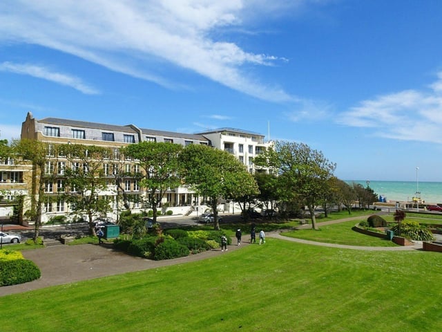 This two-bedroom flat at Warnes, Steyne Gardens, Worthing, has two bathrooms and two reception rooms. It has just come on to the market with Michael Jones Estate Agents at £525,000.