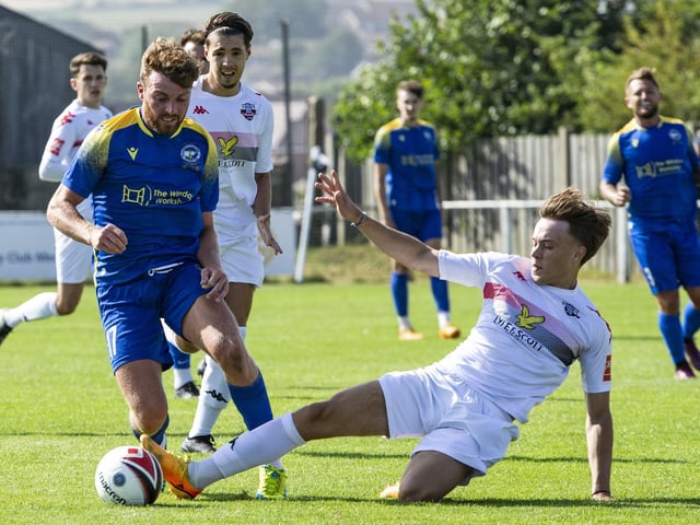 Action from the pre-season friendly between Peacehaven & TYelscombe FC and Lewes FC, July 2023