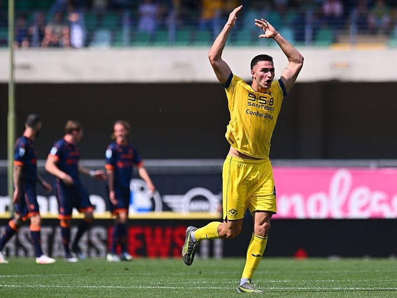 The 21-year-old Italian international is expected to complete his £10m arrival from Verona