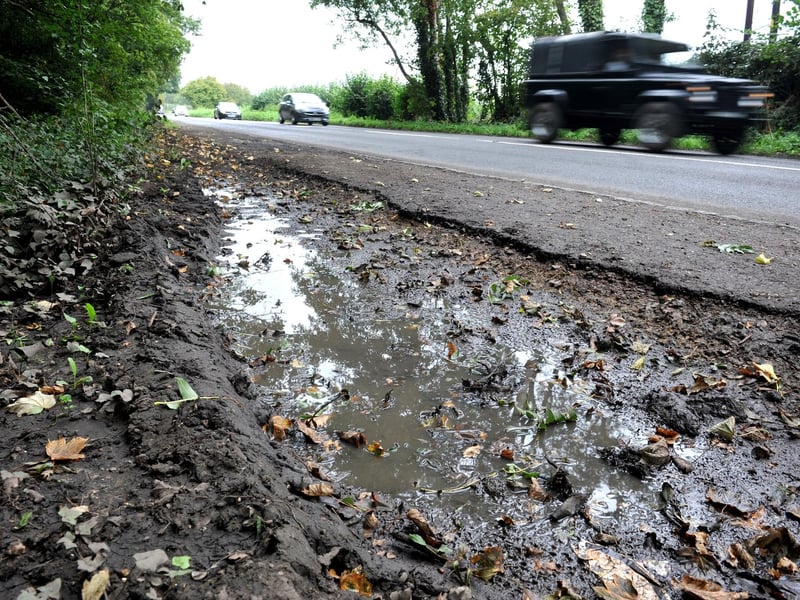 The damage caused to the footpath.