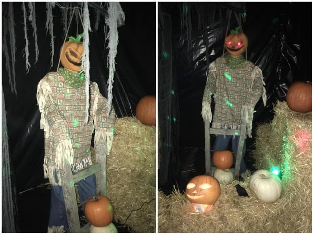 Hallowe'en at Rose Walk in Goring, complete with red eyes and swirling mist