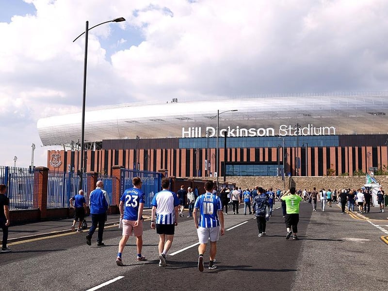 General view outside the stadium prior to the Premier League match between Everton and Brighton & Hove Albion at Hill Dickinson Stadium