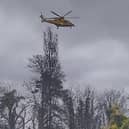 A reader has sent a photo to the Crawley Observer on Tuesday, January 30, that shows a helicopter landing at Ifield Green