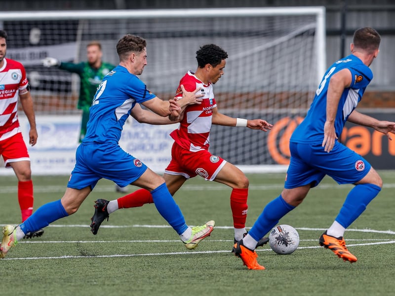 Action from Eastbourne Borough v Truro City in the National League South