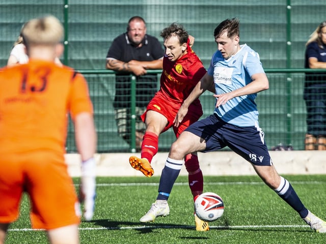 Newhaven FC take on Spelthorne Sports in the FA Cup