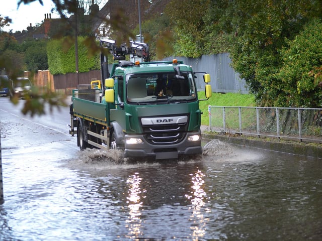 Notorious flood area in Westcourt Drive, Bexhill, on November 9 2023.