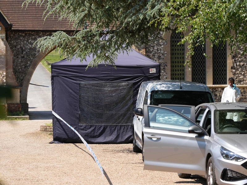 Sussex Police were spotted at Newhaven Cemetery on Saturday morning, June 10