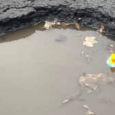 Pothole at Westfield, just outside Hastings