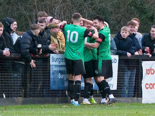Images from Burgess Hill Town v Lancing, which finished 4-4 in an Isthmian south east thriller