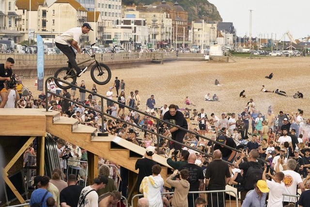 The Swatch Battle Of Hastings presented by Source BMX in Hastings, East Sussex. Rail Jam: Photo by George Marshall.