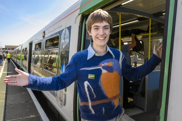 TikTok star Francis Bourgeois was among the train enthusiasts who joined a departure tour for one of the country's oldest trains from Southern's fleet.