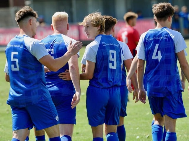 Action from a pre-season friendly between Shoreham and Worthing United at Middle Road