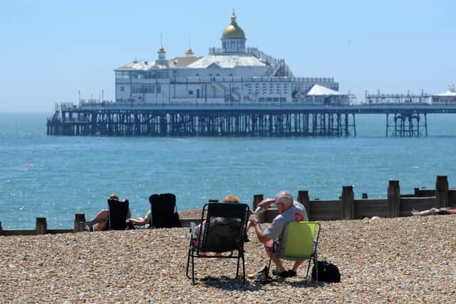 People enjoying the weather on Eastbourne seafront (Picture from Jon Rigby)