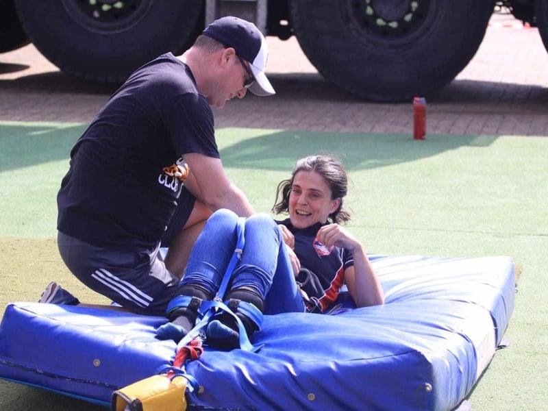 Veterinary surgeon Mariana Redpath, who has acrophobia – the extreme fear of heights – was cheered on by her son, Alex, and his classmates at Chesswood Junior School as she faced ‘one of my ultimate fears’ and bungee jumped at Brighton Marina