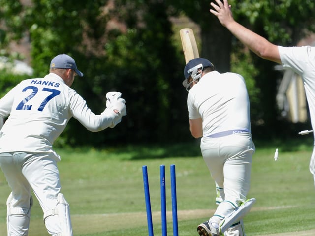 Action from Goring CC v Pagham CC in Division 3 West of the Sussex Cricket League