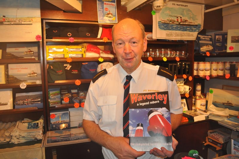 Robin Billings in the Waverley shop on board the paddle steamer in September 2010
